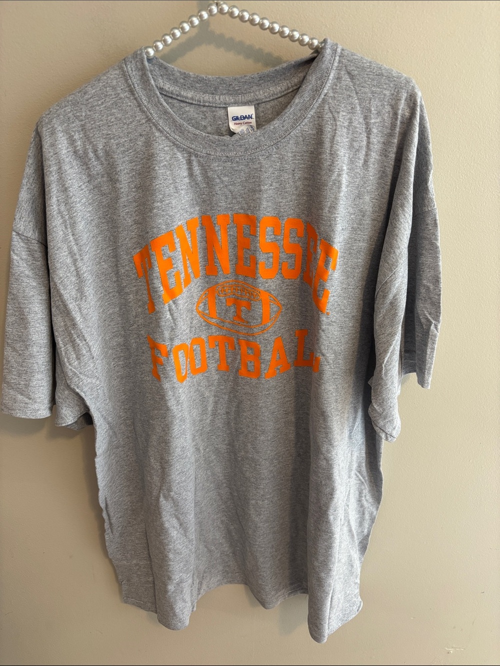 NEW Gildan Tennessee Volunteers Football T Shirt Mens 2XL Gray Orange Graphic